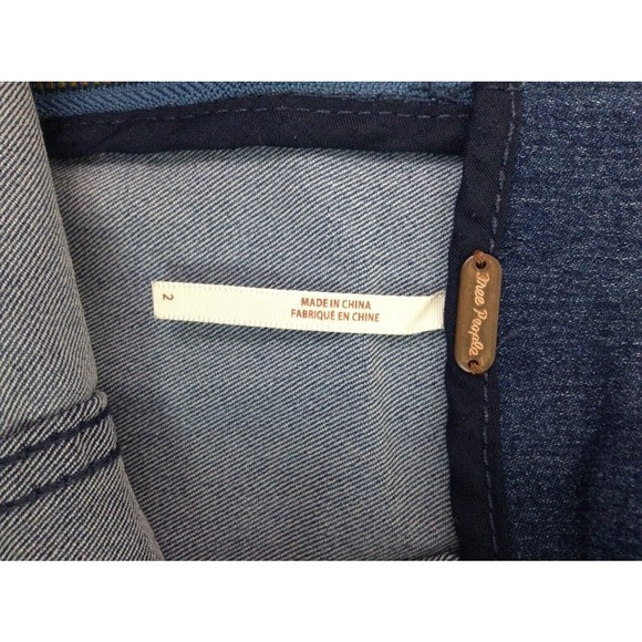 Free People Women Blue Denim Stretch Skirt Size 2 - Picture 3 of 5